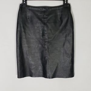 Petite Sophisticate Womens Leather Skirt Size 4